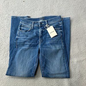 NEW MOTHER Jeans Women 25 Blue Denim Dazzler Ankle Mid Rise Classic Stretch $258